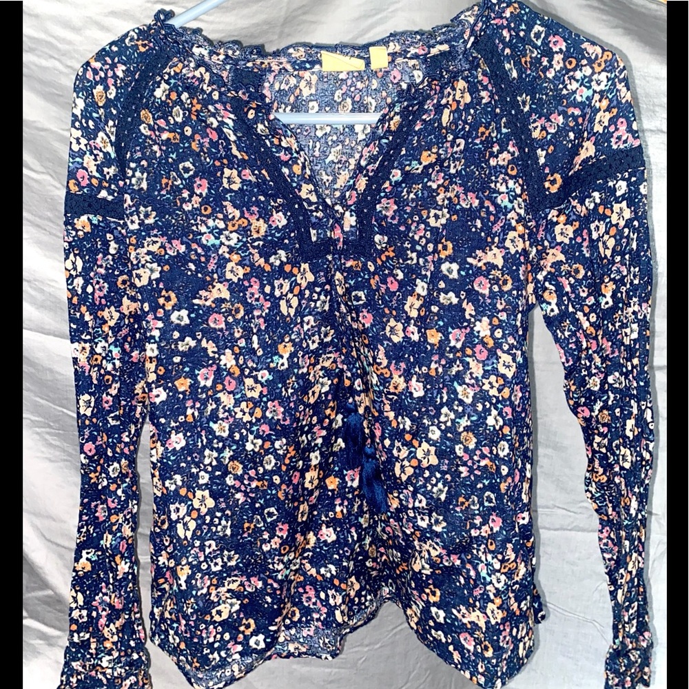 A blue long sleeve shirt.